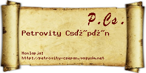 Petrovity Csépán névjegykártya